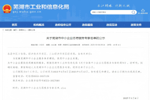 公司團(tuán)隊(duì)人員入選蕪湖市中小企業(yè)志愿服務(wù)專(zhuān)家團(tuán)